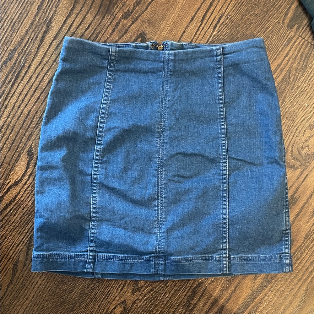 FREE PEOPLE Denim Blue Women's Skirt